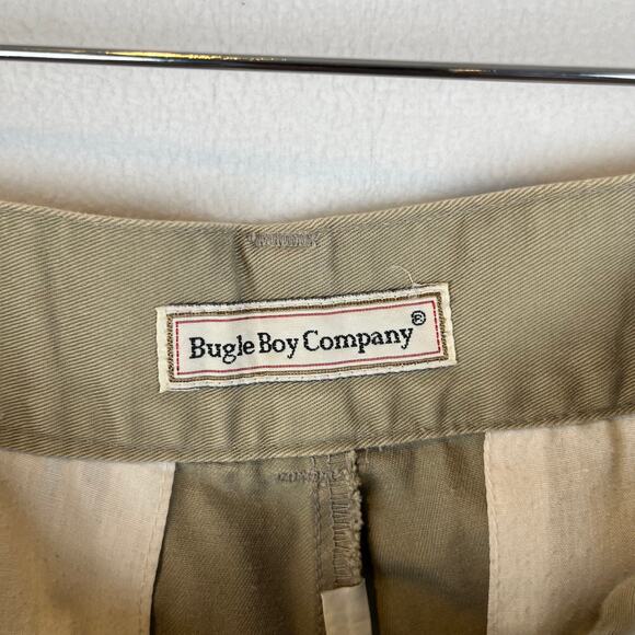 VTG‎ Bugle Boy Pants Mens 31x30 Tan Baggy Pleated Khakis Y2K 80s 90s Tapered - Picture 8 of 12